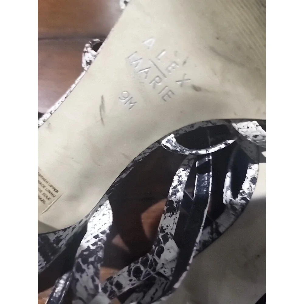 Alex Marie (Dillard's) Women's Animal Print Sandals Striped Heel Sandals Size 9M